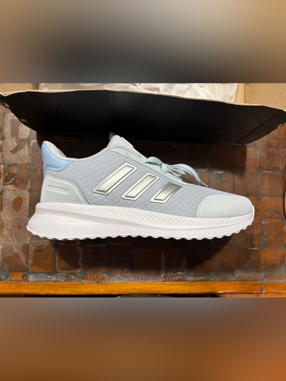 adidas Pale Blue and White Mesh Running Shoe